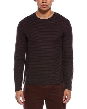 Vince Pima Pique Stripe Crewneck T-Shirt - Black
