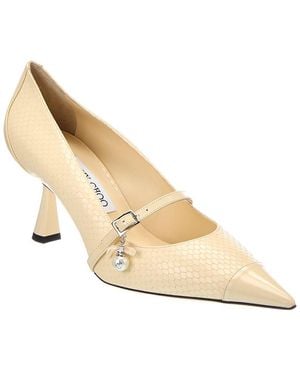 Jimmy Choo Aren 65 Snake-Embossed Leather Slingback Pump - Natural