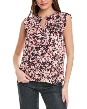 BOSS Binalli Silk-Blend Blouse - Red