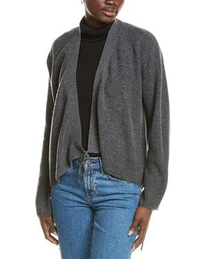 Brodie Cashmere Wool & Cashmere-Blend Ribbed Wrap Cardigan - Grey