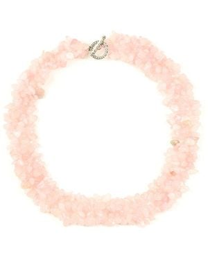 Eye Candy LA Luxe Collection Agate Rose Collar Necklace - Pink