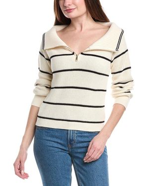 525 America Off-Shoulder Stripe Pullover - White