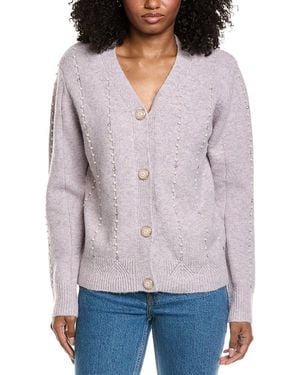 Fate Pearl Trimmed Cardigan - Purple