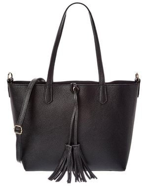 Italian Leather Romy Leather Top Handle Bag - Black