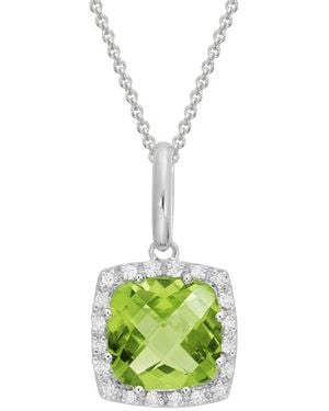 Diamond Select Cuts 14K Diamond 2.49 Ct. & 2.39 Ct. Peridot Necklace - Green