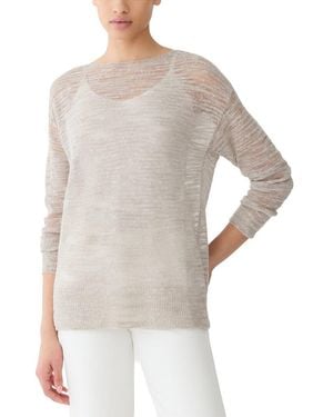 Lafayette 148 New York Linen-Blend Jumper - White