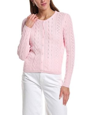 Design History Pointelle Cardigan - Pink