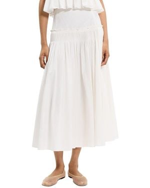 Theory Accordion Yoke Skirt - White