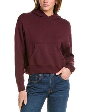 Monrow Supersoft Fleece Girlfriend Pullover Hoodie - Red