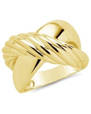 Sterling Forever 14k Plated Myra Cross Ring - Metallic