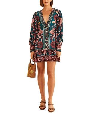 FARM Rio Seashell Tapestry Mini Dress - Multicolor