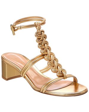 Gianvito Rossi 50 Leather Sandal - Metallic