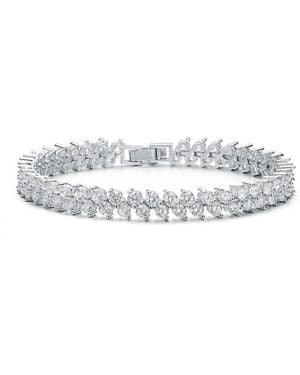 Genevive Jewelry Silver Cz Tennis Bracelet - White