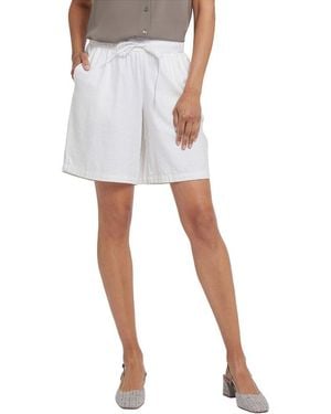 NYDJ Breezy Linen-Blend Bermuda Short Jean - White