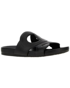 Loewe Ease Monogram Leather Sandal - Black