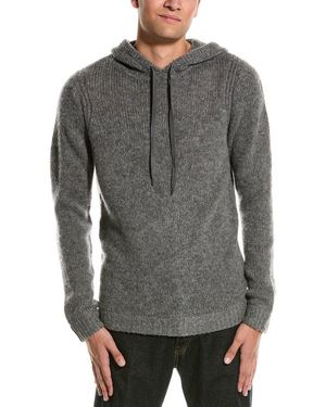 Autumn Cashmere Suede Drawstring Wool & Cashmere-Blend Hoodie - Grey