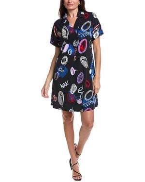 Joseph Ribkoff Front Pleat Polo Dress - Blue