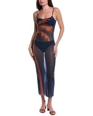 WeWoreWhat Mesh Scoop Maxi Slip Dress - Blue