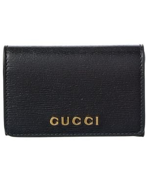 Gucci Logo Leather Card Case - Black