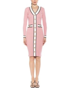 Alexia Admor Janet V-Neck Knit Dress - Pink