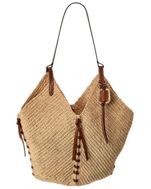 Isabel Marant Tampa Raffia & Leather Tote - Natural