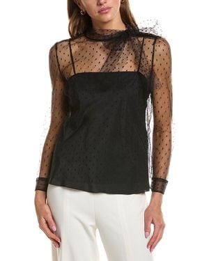 RED Valentino Net Lace Blouse - Black
