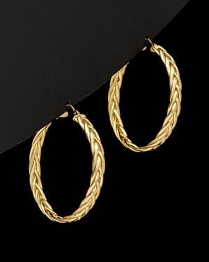 Italian Gold 14k Braided Hoops - Black