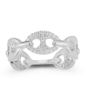 Chloe and Madison Cz Mariner Link Ring - White