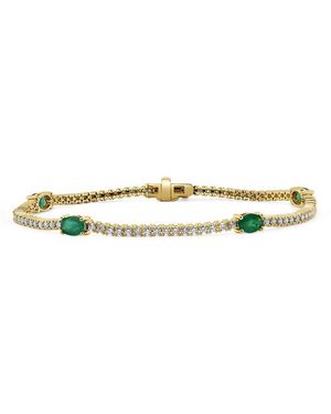 Sabrina Designs 14k 3.04 Ct. Tw. Diamond & Emerald Bracelet - White