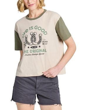 Life Is Good. Crusher Boxy Tee - Grey