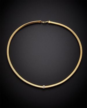 Italian Gold Over Silver 18K 0.10 Ct. Tw. Diamond Goose Necklace - Black