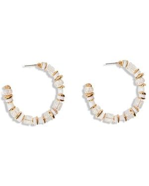 Saachi Beaded Crystal Hoop Earrings - Metallic