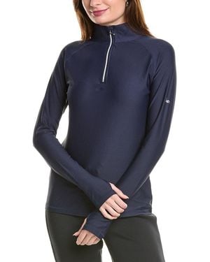 SKEA Annie Solid Zip Neck Pullover - Blue