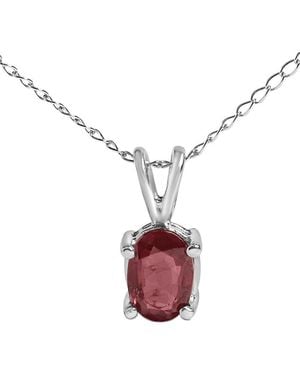 Haus of Brilliance Colourful Gemstones 14K 0.50 Ct. Tw. Garnet Pendant Necklace - Multicolour