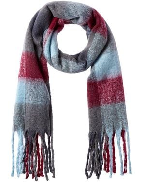 La Fiorentina Plush Fringe Scarf - Blue