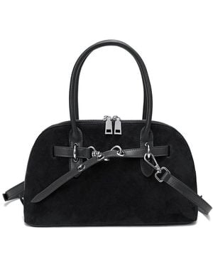 Tiffany & Fred Paris Hand-woven Leather Messenger Bag - Black