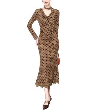 WLZD Florida Fashion Midi Dress - Brown