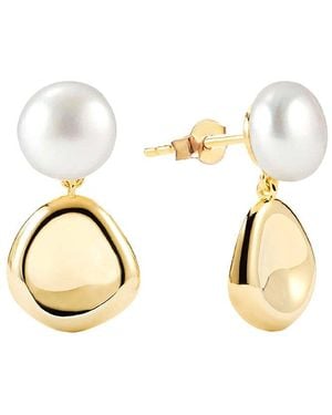 Gabi Rielle 14k Over Silver Lovestruck Collection 8mm Petal Dangle Earrings - Metallic