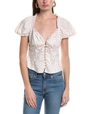 Free People Summer Printed Blouse - Blue