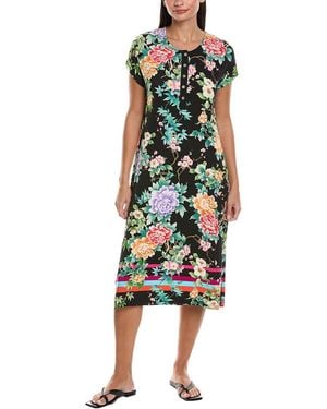 Johnny Was Maxi Henley Dress - Green