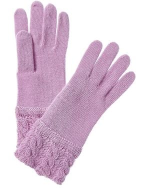 Portolano Cables Cashmere & Wool-Blend Gloves - Purple