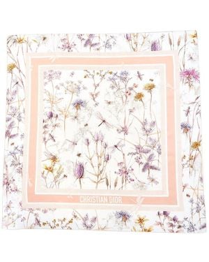 Dior Flora Print Silk Scarf - Pink