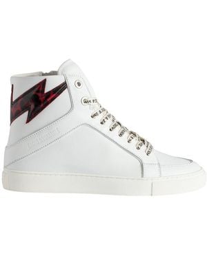 Zadig & Voltaire High Flash Smooth Leather Sneaker - Natural