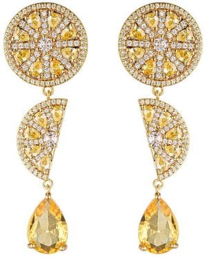 Eye Candy LA Cz Lemon Squeeze Drop Earrings - Metallic