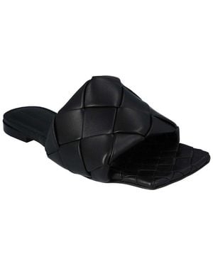 Bottega Veneta Lambskin Leather Lido Flat Sandal, Never Worn (Authentic Pre-Loved) - Black