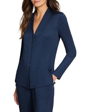 NIC+ZOE Petite Crinkle Crepe Shirt - Blue