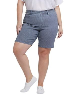 NYDJ Plus Ella Malaga Stripe Short - Blue