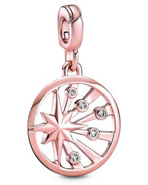 PANDORA Me 14k Plated Cz Star Medallion Charm - Pink