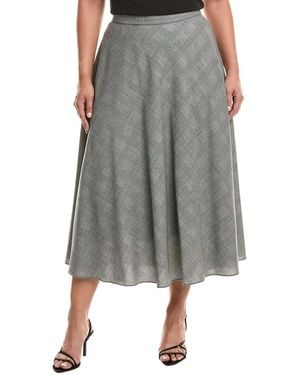 Marina Rinaldi Plus Pelota Wool-Blend Skirt - Gray