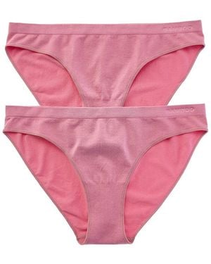 BAM Set Of 2 Essential High-Cut Bikini Brief - Pink